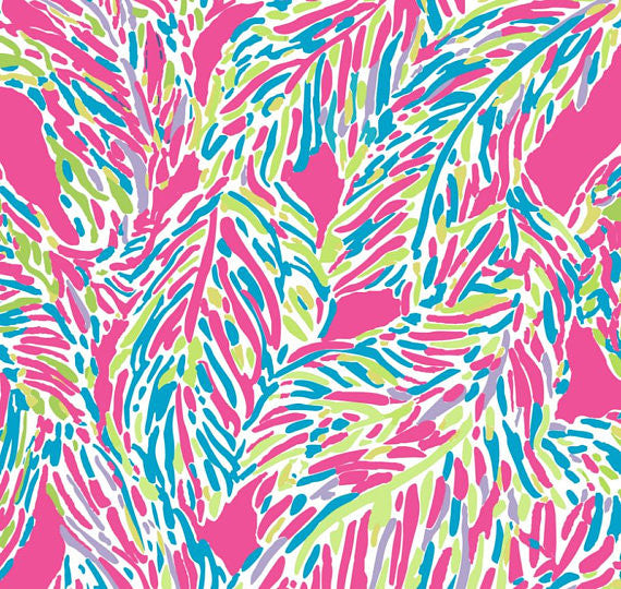 Printed pattern permanent vinyl Pink and Green Art Print 12 x 24 Sheet