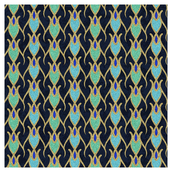 Blue Moroccan Glitter Heat Transfer Vinyl Sheet - Vinyl Boutique Shop
