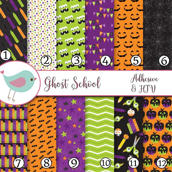 Ghost Halloween Pumpkin Orange Vinyl Sheets School Print Adhesive Vinyl Heat Transfer Craft Vinyl Pattern Vinyl