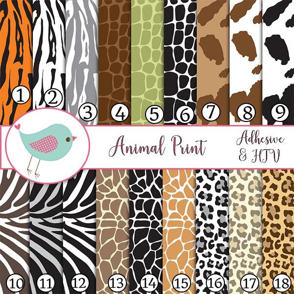 Animal Prints Zebra Cheetah Giraffe Vinyl Sheets Adhesive Vinyl Heat Transfer Craft Vinyl Pattern Vinyl