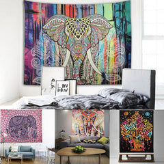 Bohemian Mandala Tapestry Sandy Beach Indian Picnic Rug Throw Travel Mattress Blanket Camping Tent Wall Decor Hanging Tapestries - Vinyl Boutique Shop
