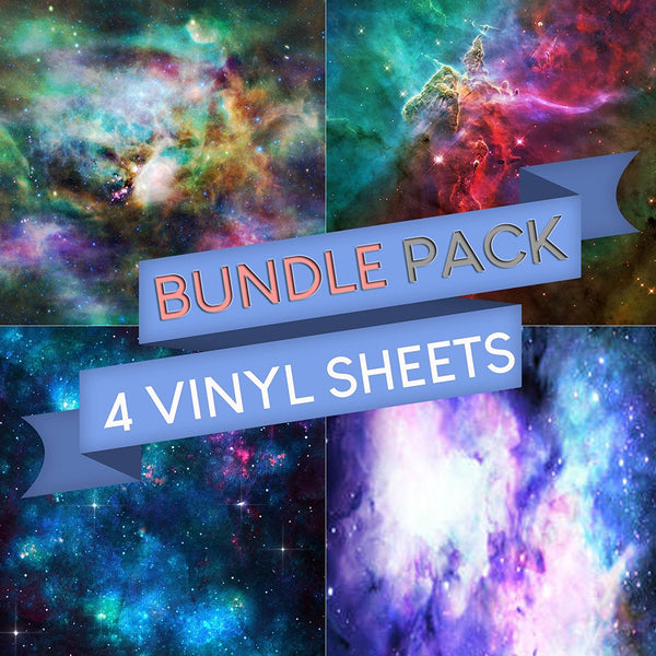 Galaxy Pattern Vinyl Sheets - Pack of 4 - Vinyl Boutique Shop
