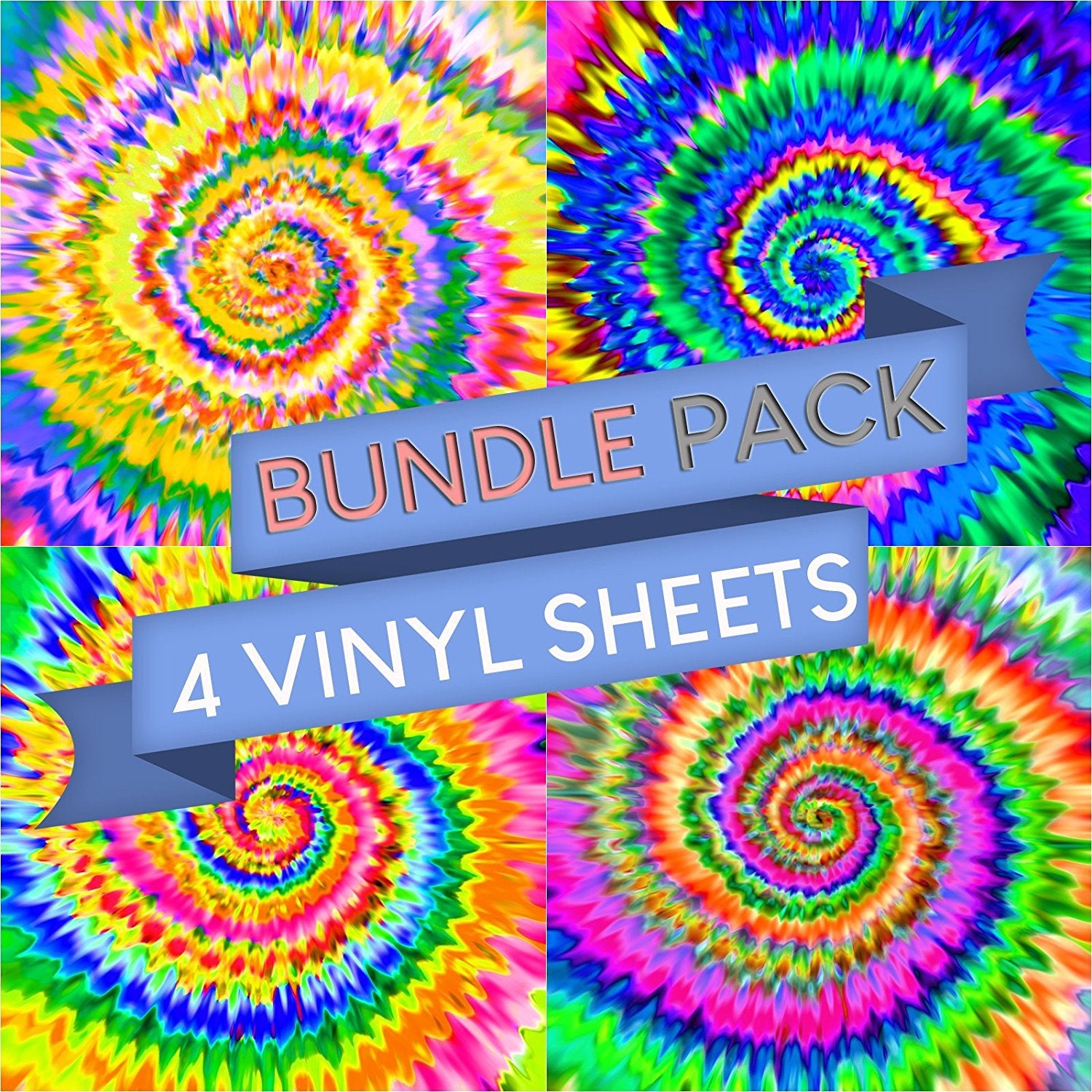 Tie Dye Patterns Vinyl Sheets - Pack of 4 - Vinyl Boutique Shop