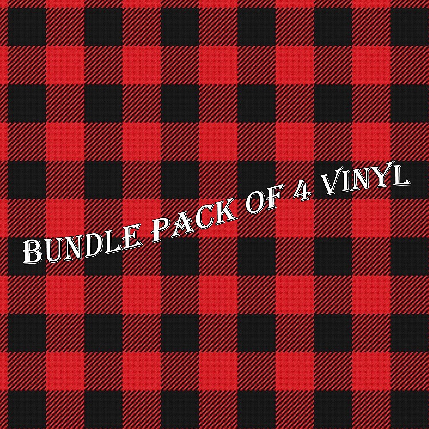 Red Plaid Pattern Vinyl Sheets - Pack - Vinyl Boutique Shop
