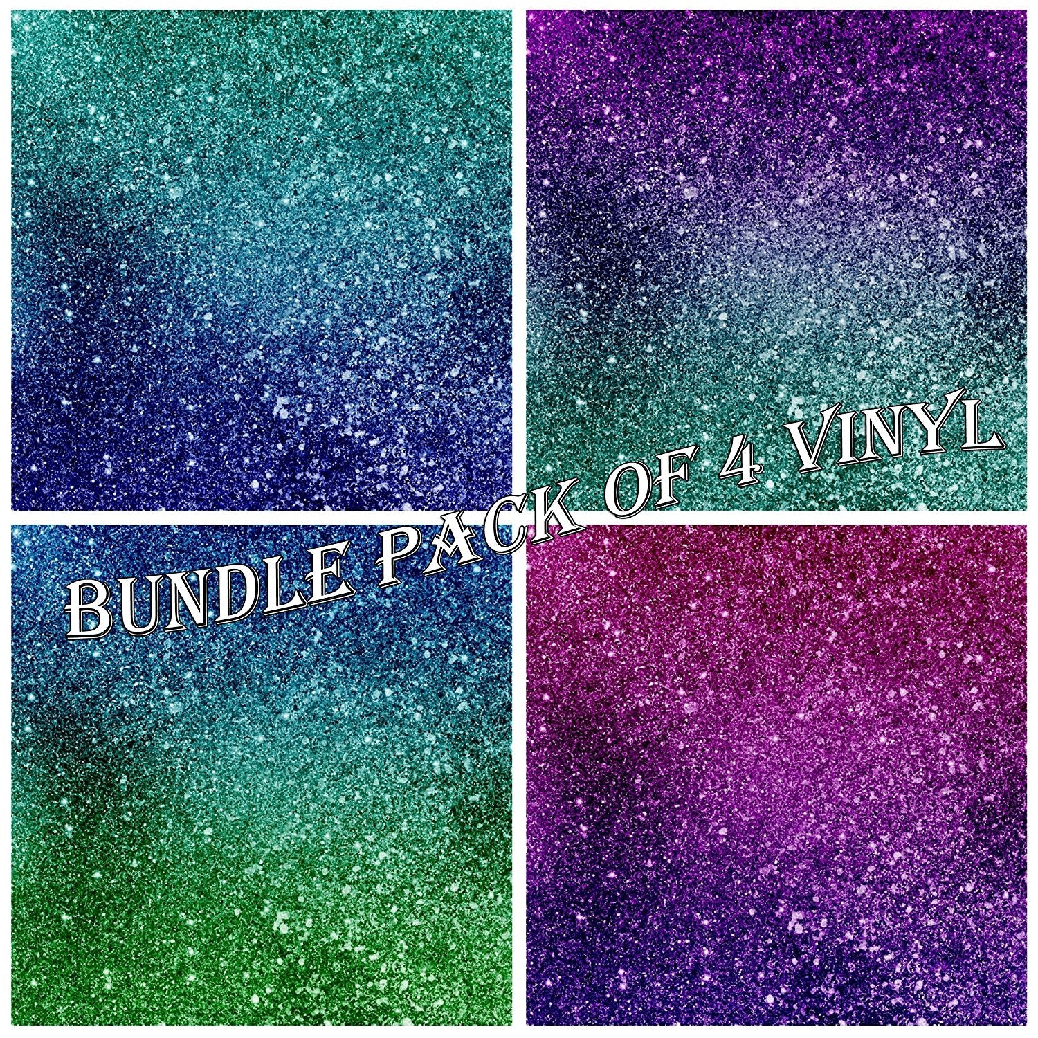 Galaxy Pattern Faux Glitter Vinyl Sheets - Pack of 4 - Vinyl Boutique Shop