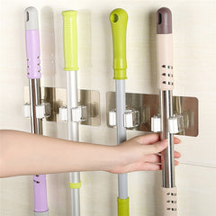 Wall Mounted Mop Organizer Holder Brush Broom Hanger Storage Rack Kitchen Tool Wall Housekeeper Random Colorful 17.8*7cm - Vinyl Boutique Shop