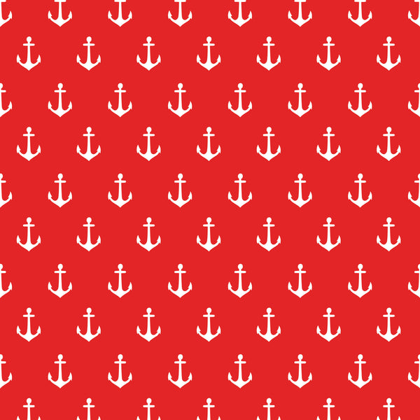 Pattern Vinyl Printed Coastal Anchor Red Design - Vinyl Boutique Shop