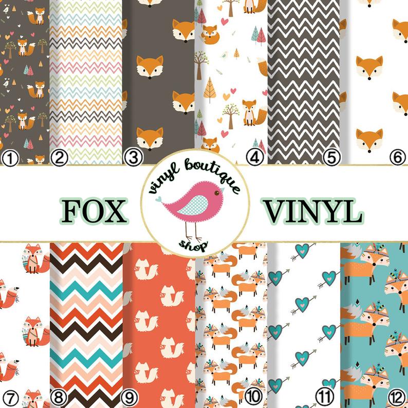 Fox Geometric Printed Patterned Craft Vinyl Sheet 0512 - Vinyl Boutique Shop