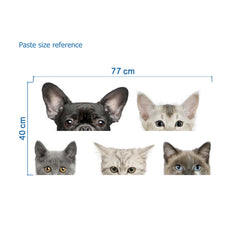 Funny 3D Cat Dog Half a face Peeking car sticker Wall background Art decals decorations cute animal wall stickers for home decor - Vinyl Boutique Shop
