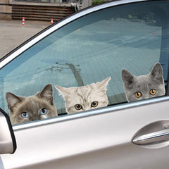 Funny 3D Cat Dog Half a face Peeking car sticker Wall background Art decals decorations cute animal wall stickers for home decor - Vinyl Boutique Shop