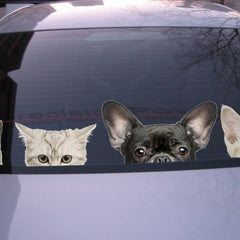 Funny 3D Cat Dog Half a face Peeking car sticker Wall background Art decals decorations cute animal wall stickers for home decor - Vinyl Boutique Shop