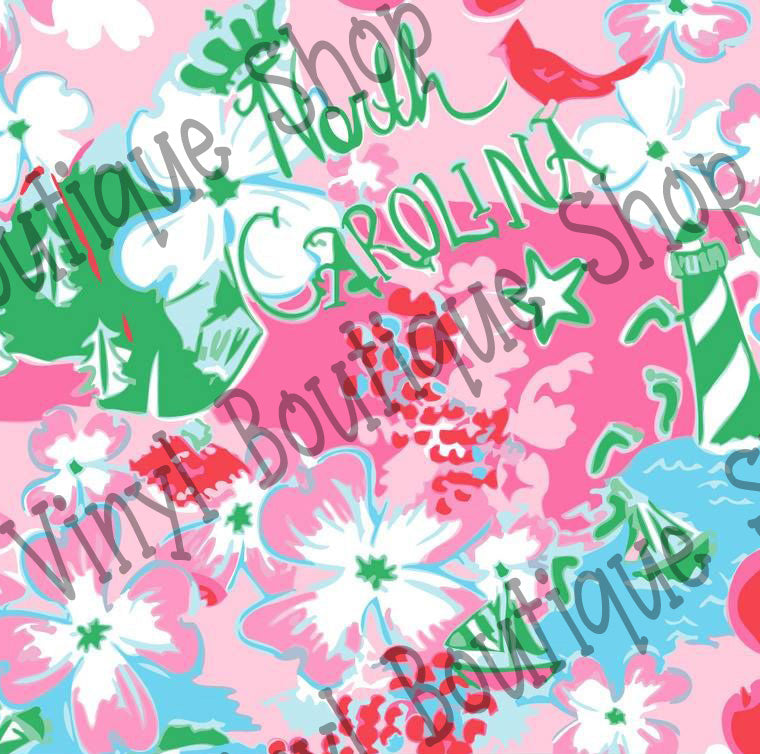 North Carolina Lilly Inspired Vinyl - Vinyl Boutique Shop