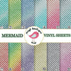 Mermaid Glitter Geometric Printed Patterned Craft Vinyl Sheet 0519 - Vinyl Boutique Shop