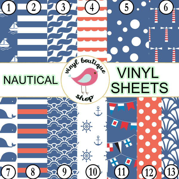 Nautical Adhesive Heat Transfer Vinyl Sheet - Vinyl Boutique Shop