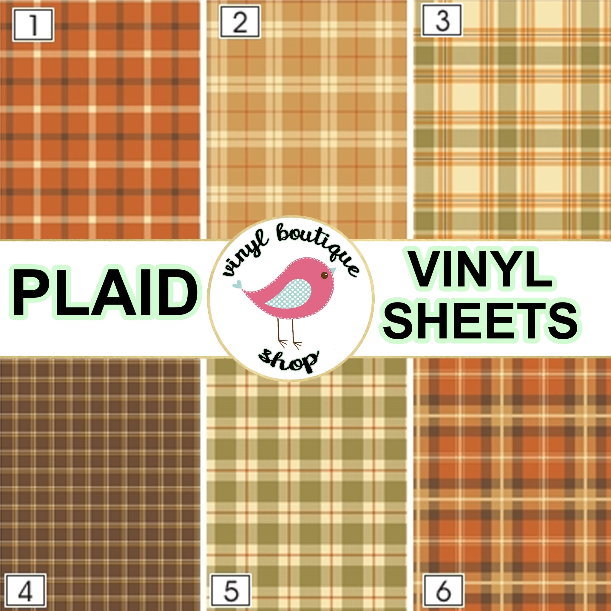 Plaid Geometric print Adhesive Heat Transfer Vinyl Sheet - Vinyl Boutique Shop