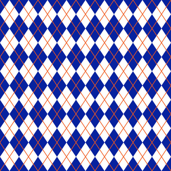Preppy Royal Blue and Orange Heat Transfer Vinyl Sheet - Vinyl Boutique Shop