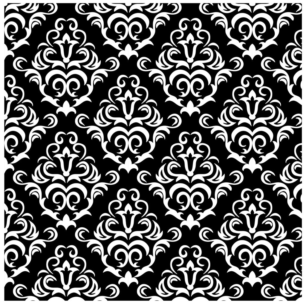black Damask Adhesive Vinyl Sheet - Vinyl Boutique Shop