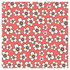 Hawaiian Prints Blue Coral Brown Adhesive Vinyl Sheet - Vinyl Boutique Shop