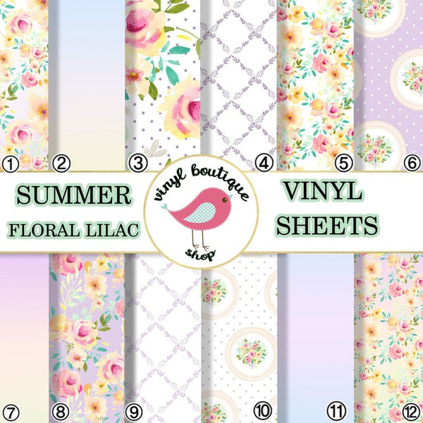 Summer Floral Geometric Printed Patterned Craft Vinyl Sheet 0517 - Vinyl Boutique Shop