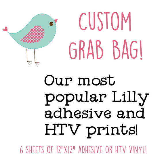 Custom Grab Bag Our Most Popular Lilly Adhesive Prints, Pack of Six 12"x12" sheets, Pack A - Vinyl Boutique Shop