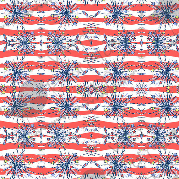 Firecracker Patriotic Lilly Inspired Small Scale Vinyl Sheet - Vinyl Boutique Shop