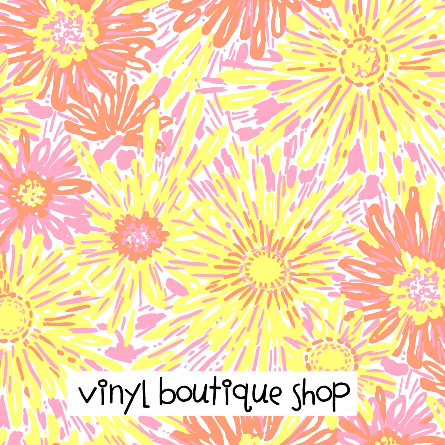 Sunkissed Yellow Orange Lilly Inspired Printed Patterned Craft Vinyl - Vinyl Boutique Shop