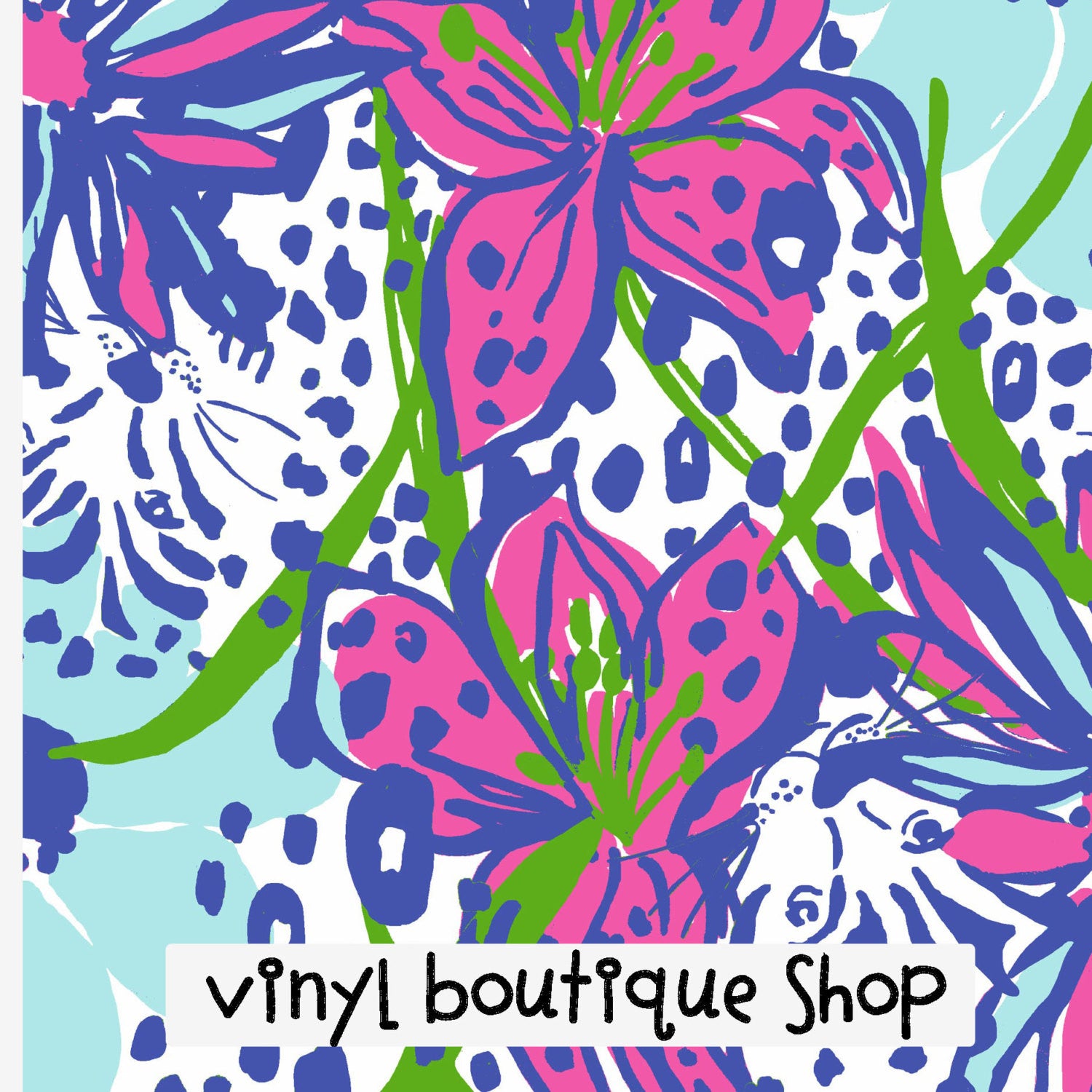In The Garden Lilly Inspired Printed Patterned Craft Vinyl - Vinyl Boutique Shop