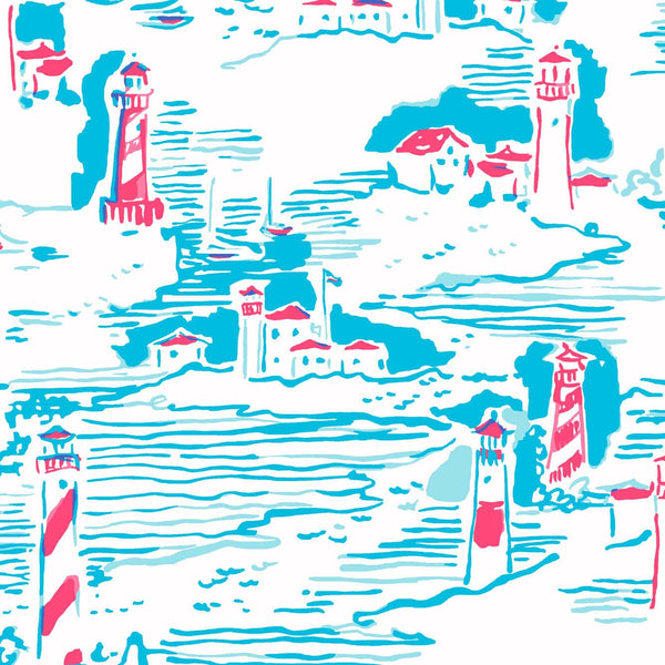 Summer Watch Out Lighthouse Sea Lilly Inspired Printed Patterned Craft Vinyl - Vinyl Boutique Shop