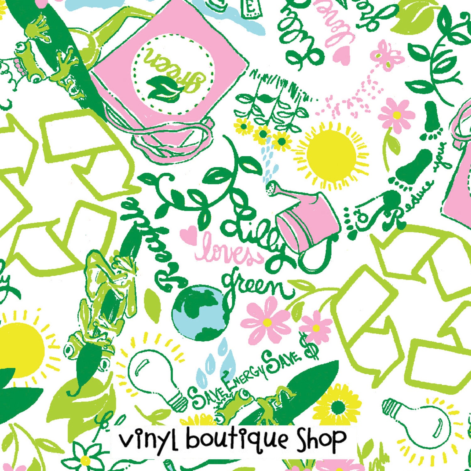 Queen Green Lilly Inspired Printed Patterned Craft Vinyl - Vinyl Boutique Shop