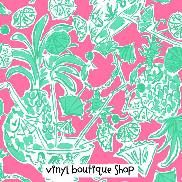 Scorpion Bowl Lilly Inspired Printed Patterned Craft Vinyl - Vinyl Boutique Shop