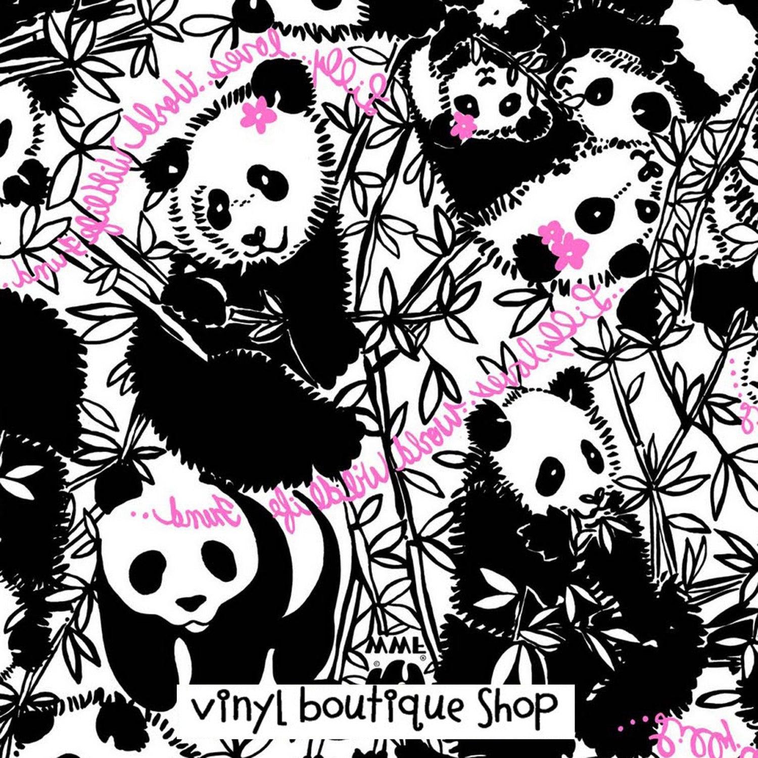 Panda Bear Lilly Inspired Printed Patterned Craft Vinyl - Vinyl Boutique Shop
