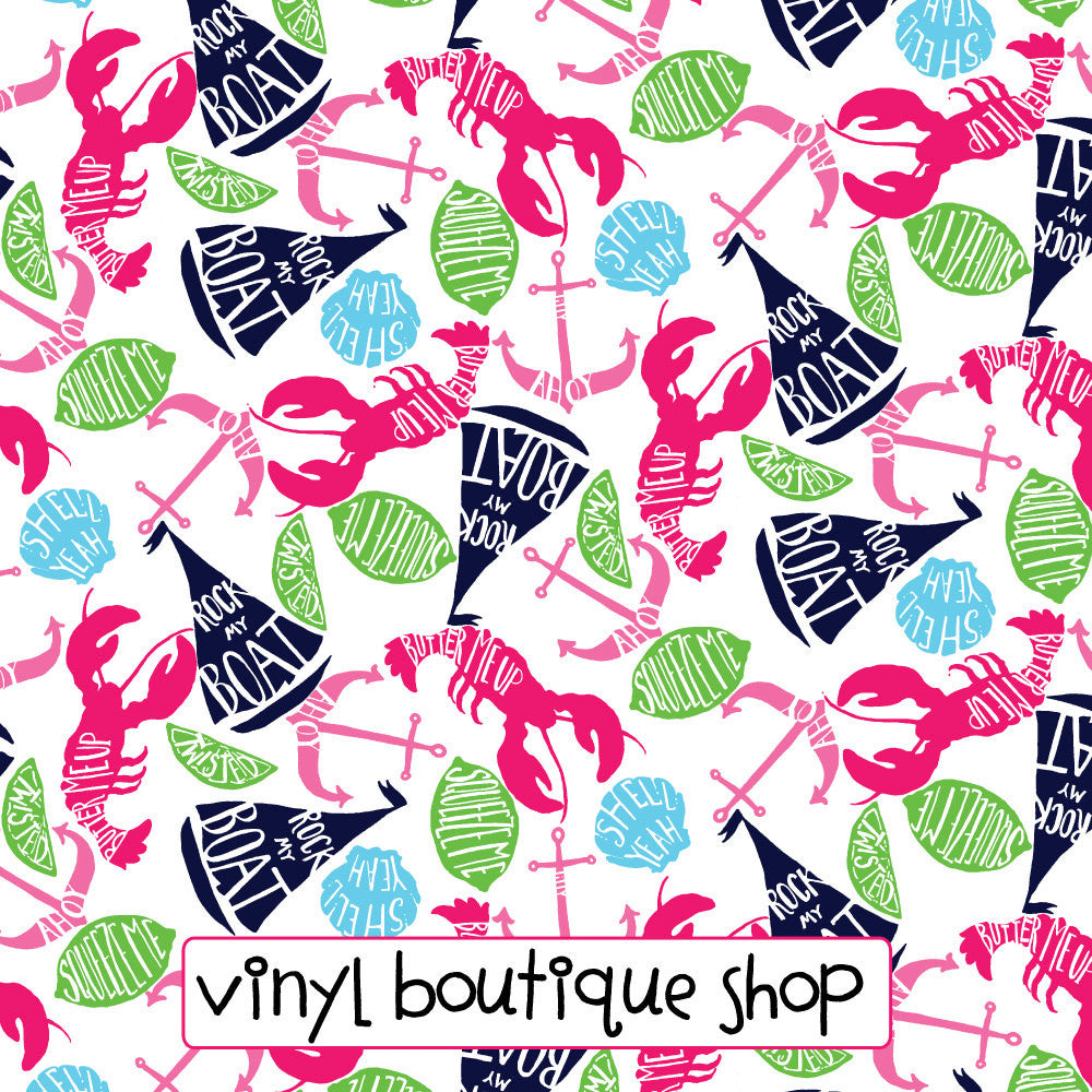 Summer Classics Lilly Inspired Printed Patterned Craft Vinyl - Vinyl Boutique Shop