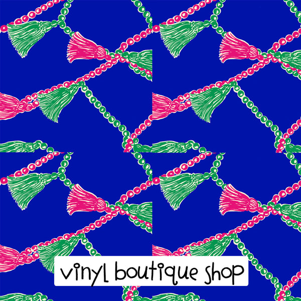Tickled Blue Lilly Inspired Printed Patterned Craft Vinyl - Vinyl Boutique Shop