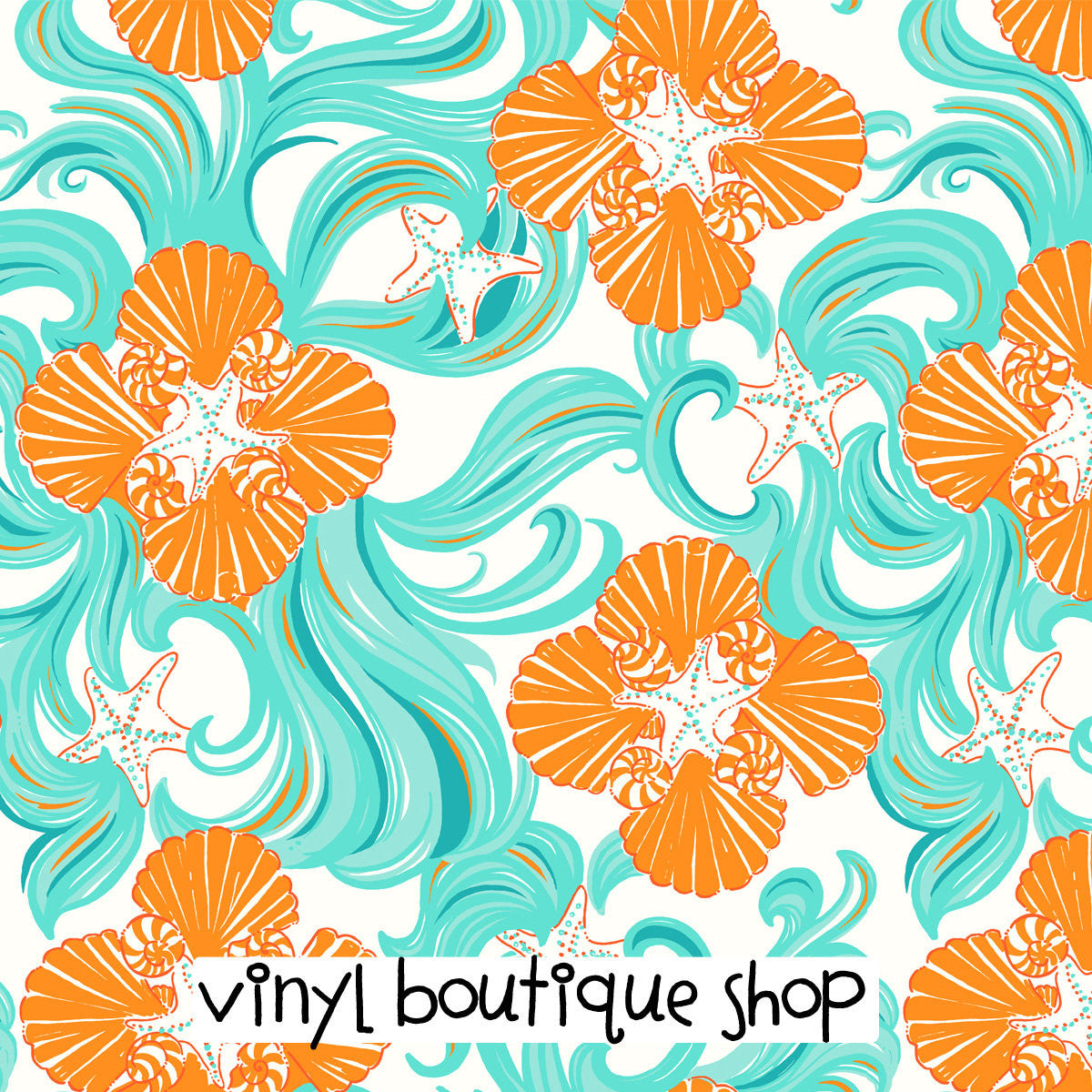 Wave Starfish Lilly Inspired Printed Patterned Craft Vinyl - Vinyl Boutique Shop