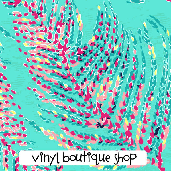 Lush Turquoise Lilly Inspired Printed Patterned Craft Vinyl - Vinyl Boutique Shop
