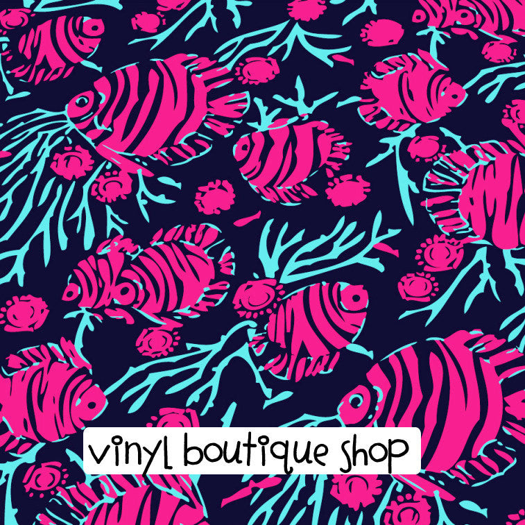 Jammin Fish Lilly Inspired Printed Patterned Craft Vinyl - Vinyl Boutique Shop