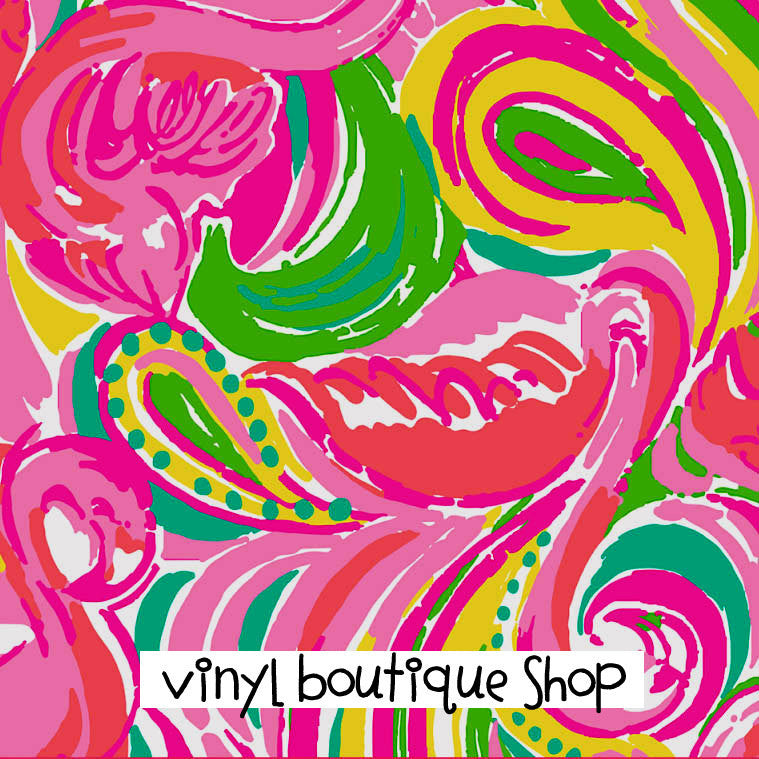 Vibrant Colors All Nighter Lilly Inspired Printed Patterned Craft Vinyl - Vinyl Boutique Shop