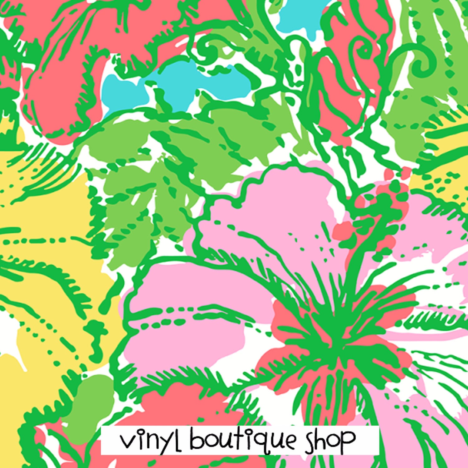 Big Flirt Print Lilly Inspired Printed Patterned Craft Vinyl - Vinyl Boutique Shop