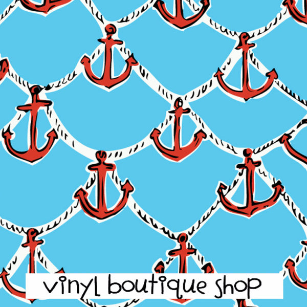 Anchor Patterns Lilly Inspired Printed Patterned Craft Vinyl - Vinyl Boutique Shop