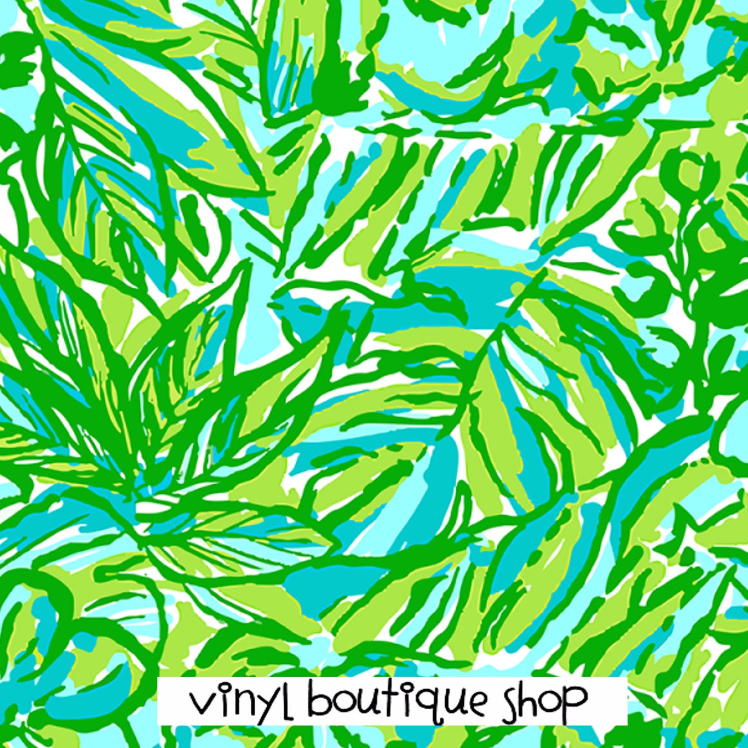 Green Parrot Lilly Inspired Printed Patterned Craft Vinyl - Vinyl Boutique Shop