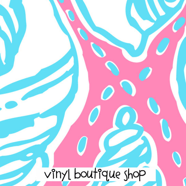 Seashell Lilly Inspired Printed Patterned Craft Vinyl - Vinyl Boutique Shop