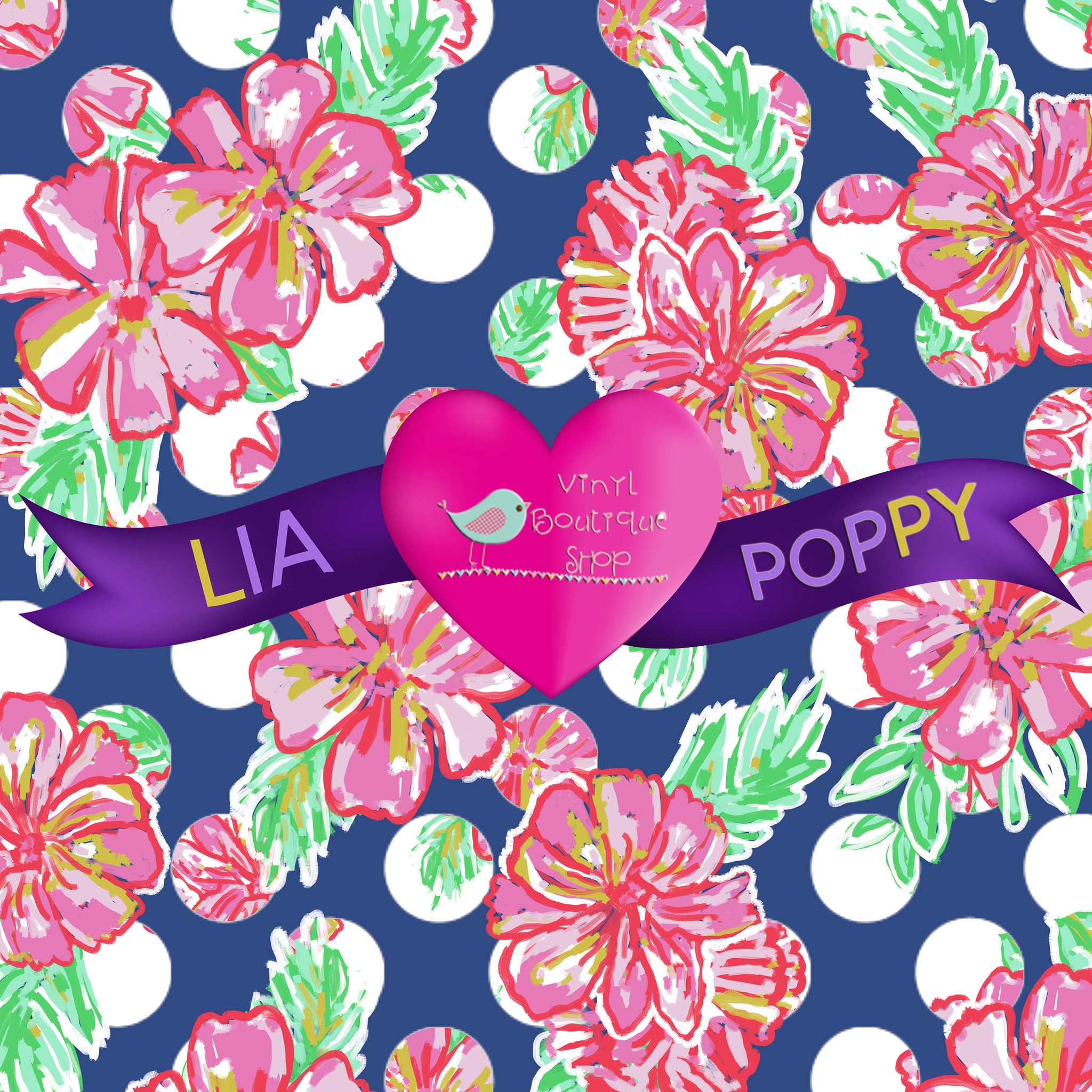 Cute Hibiscus Lia Poppy Vinyl Sheet LPY-10 - Vinyl Boutique Shop