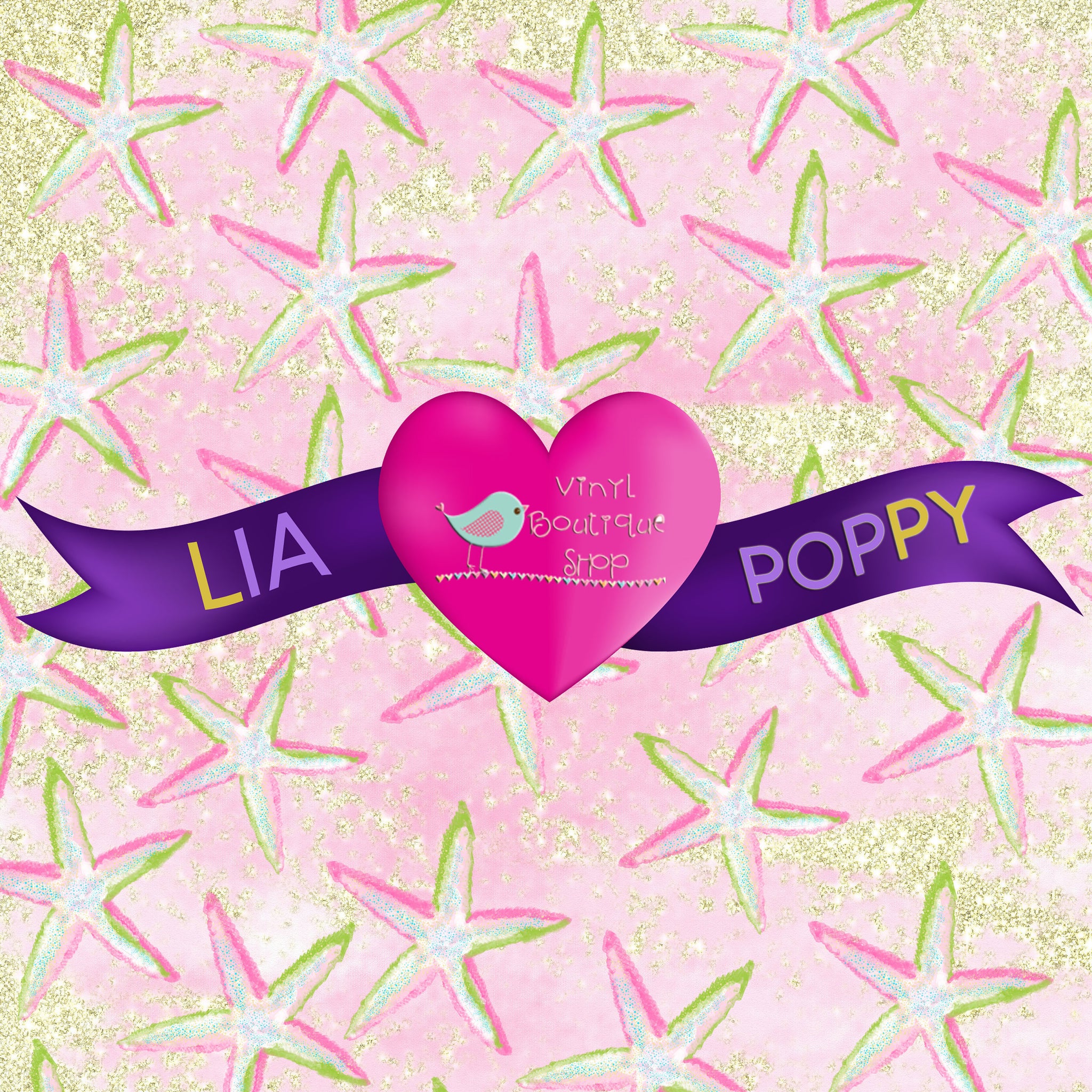 Cute Star Fish Lia Poppy Vinyl Sheet LPY-17 - Vinyl Boutique Shop
