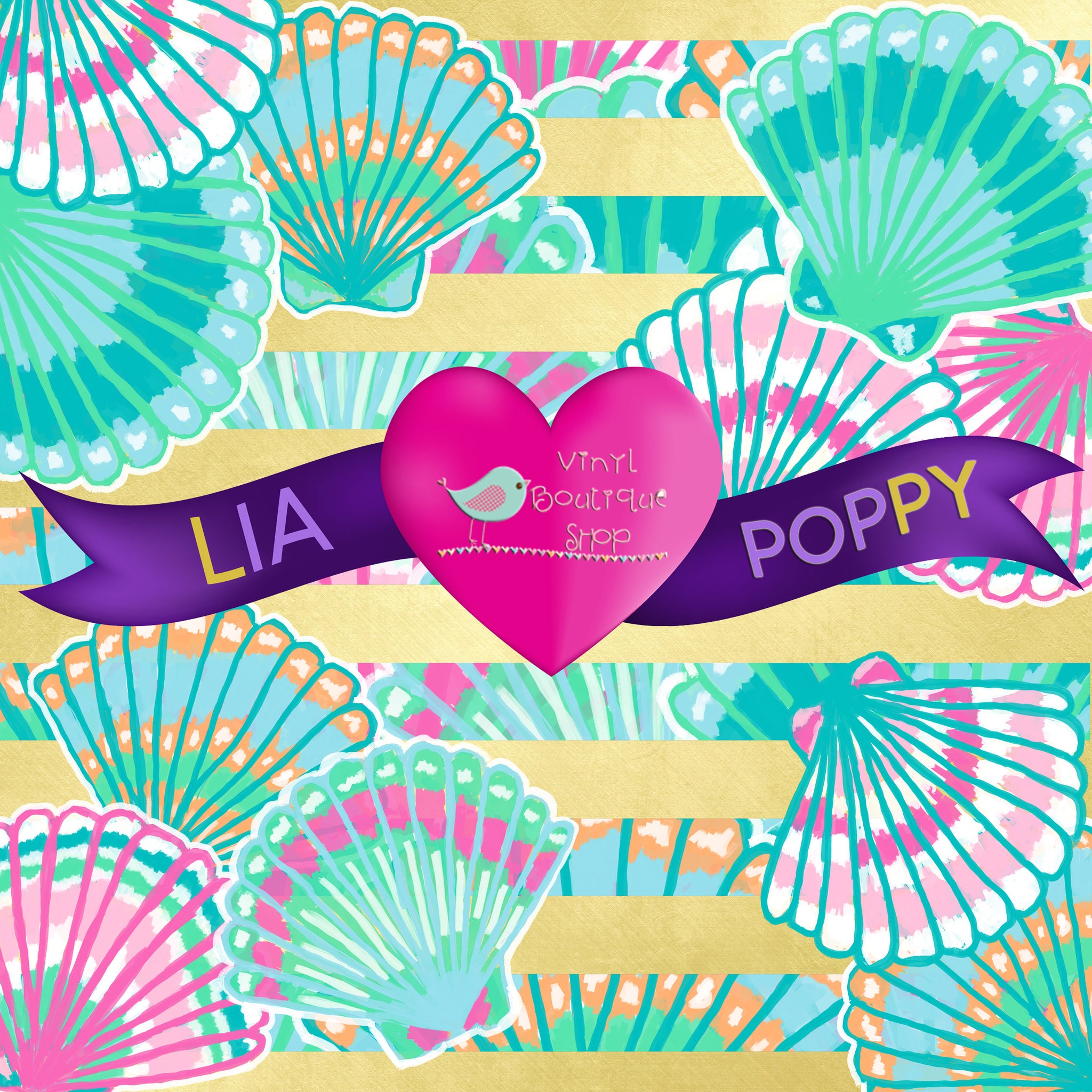 Shell Love Lia Poppy Vinyl Sheet LPY-20 - Vinyl Boutique Shop