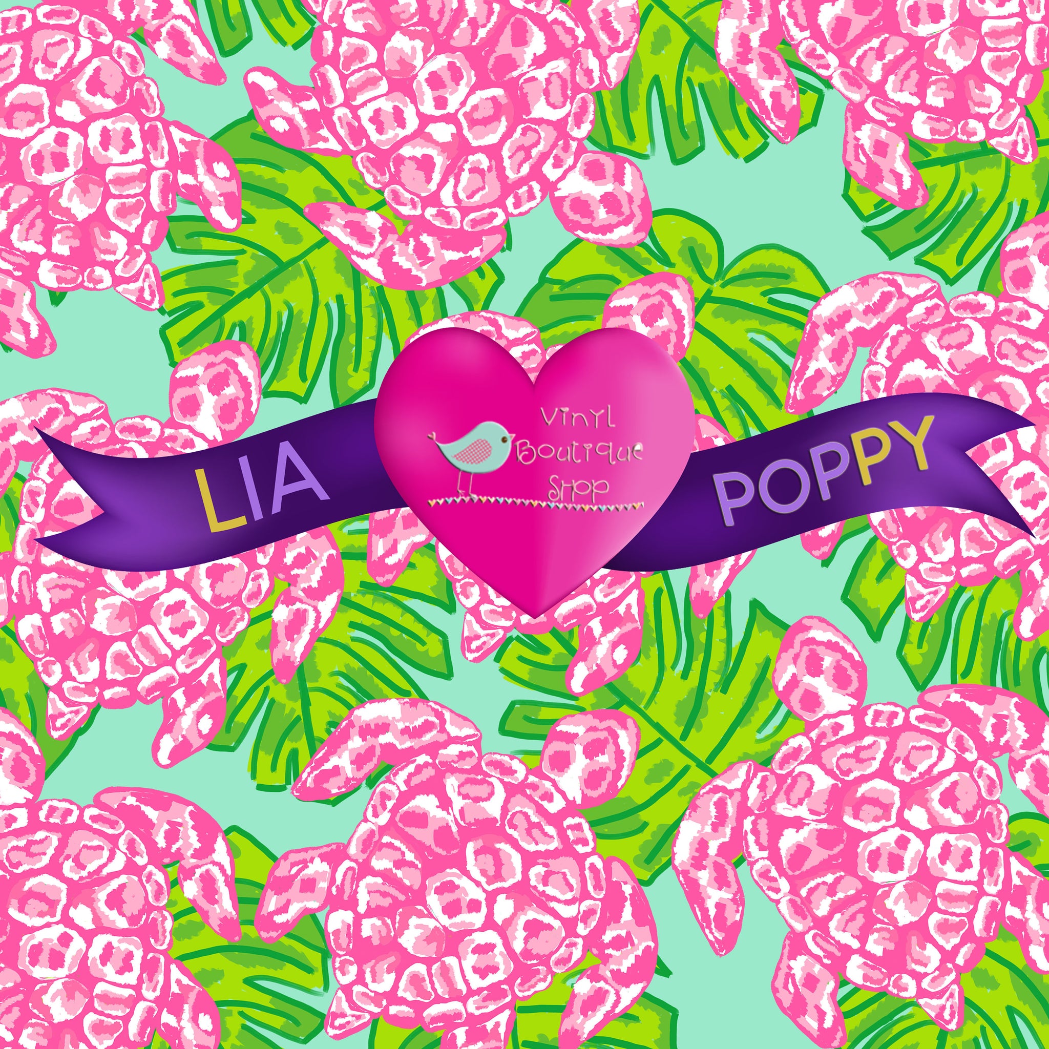 Tortoise Green Lia Poppy Vinyl Sheet LPY-41 - Vinyl Boutique Shop