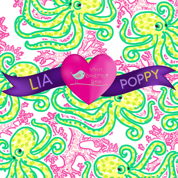 Octopus Lia Poppy Vinyl Sheet LPY-63 - Vinyl Boutique Shop