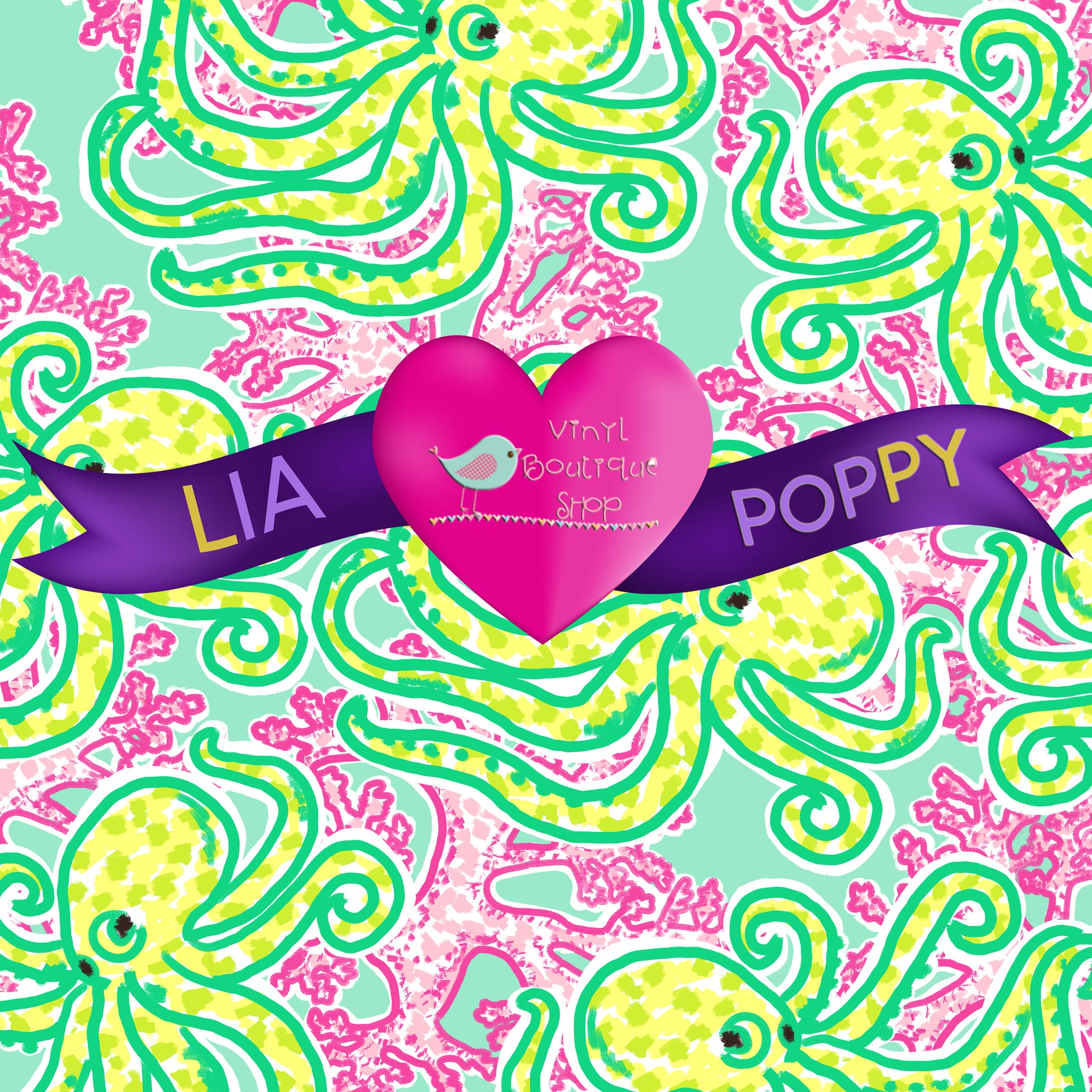 Octopus Lia Poppy Vinyl Sheet LPY-64 - Vinyl Boutique Shop