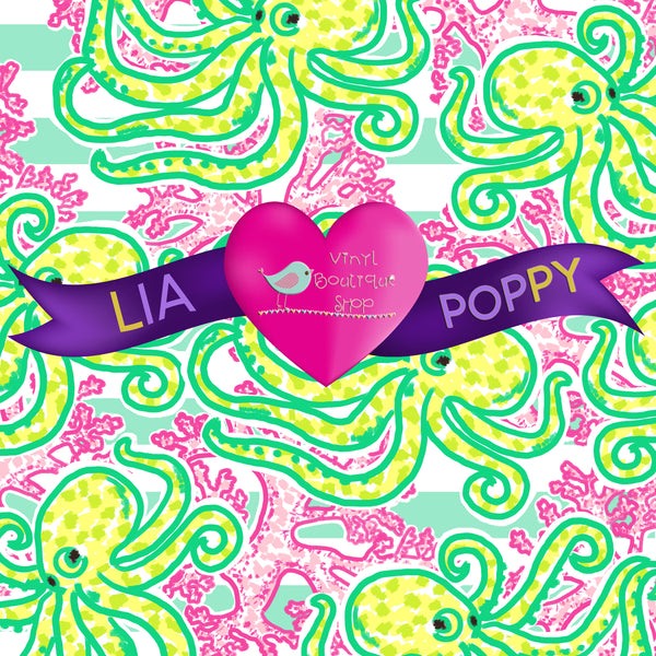 Octopus Lia Poppy Vinyl Sheet LPY-65 - Vinyl Boutique Shop