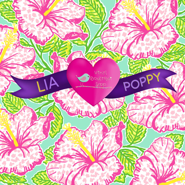Hibiscus Lia Poppy Vinyl Sheet LPY-76 - Vinyl Boutique Shop