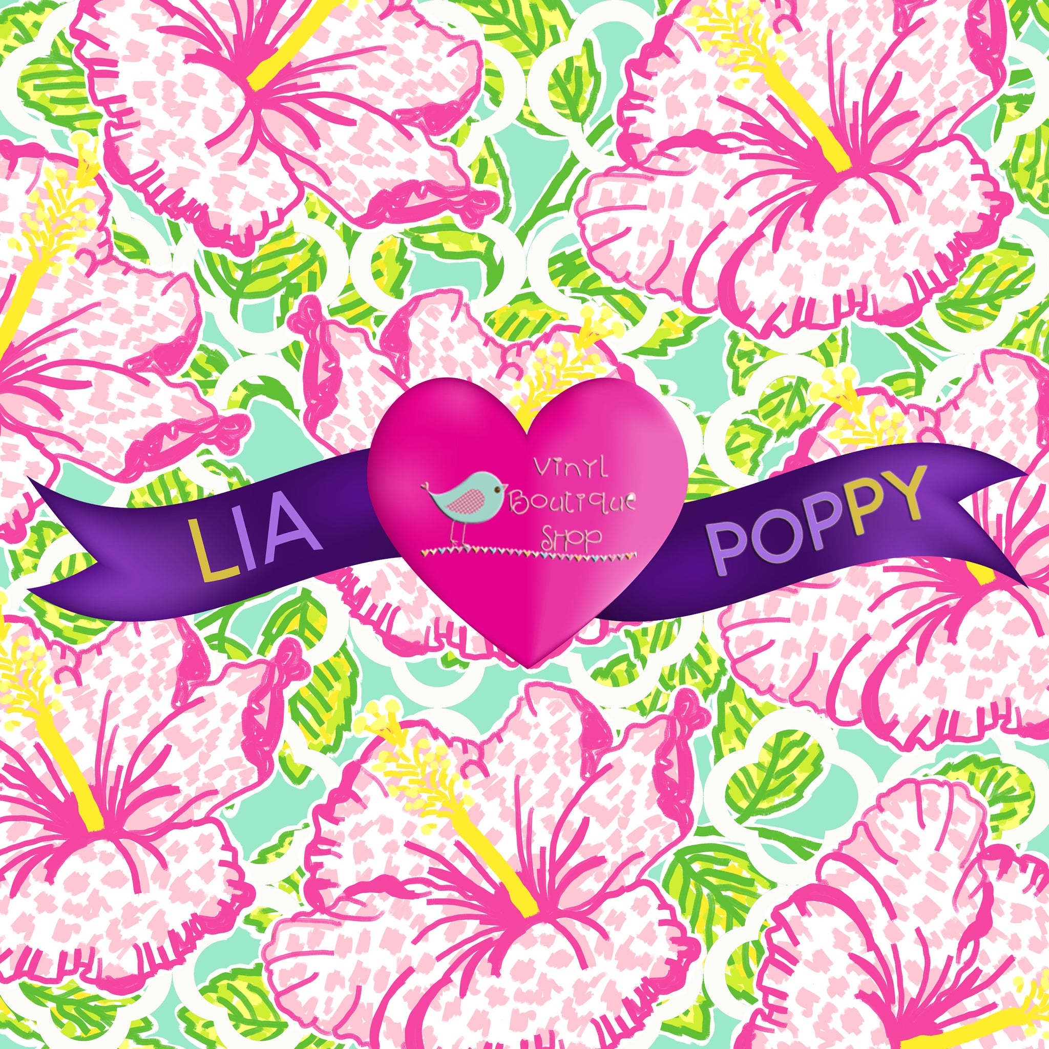 Hibiscus Lia Poppy Vinyl Sheet LPY-77 - Vinyl Boutique Shop